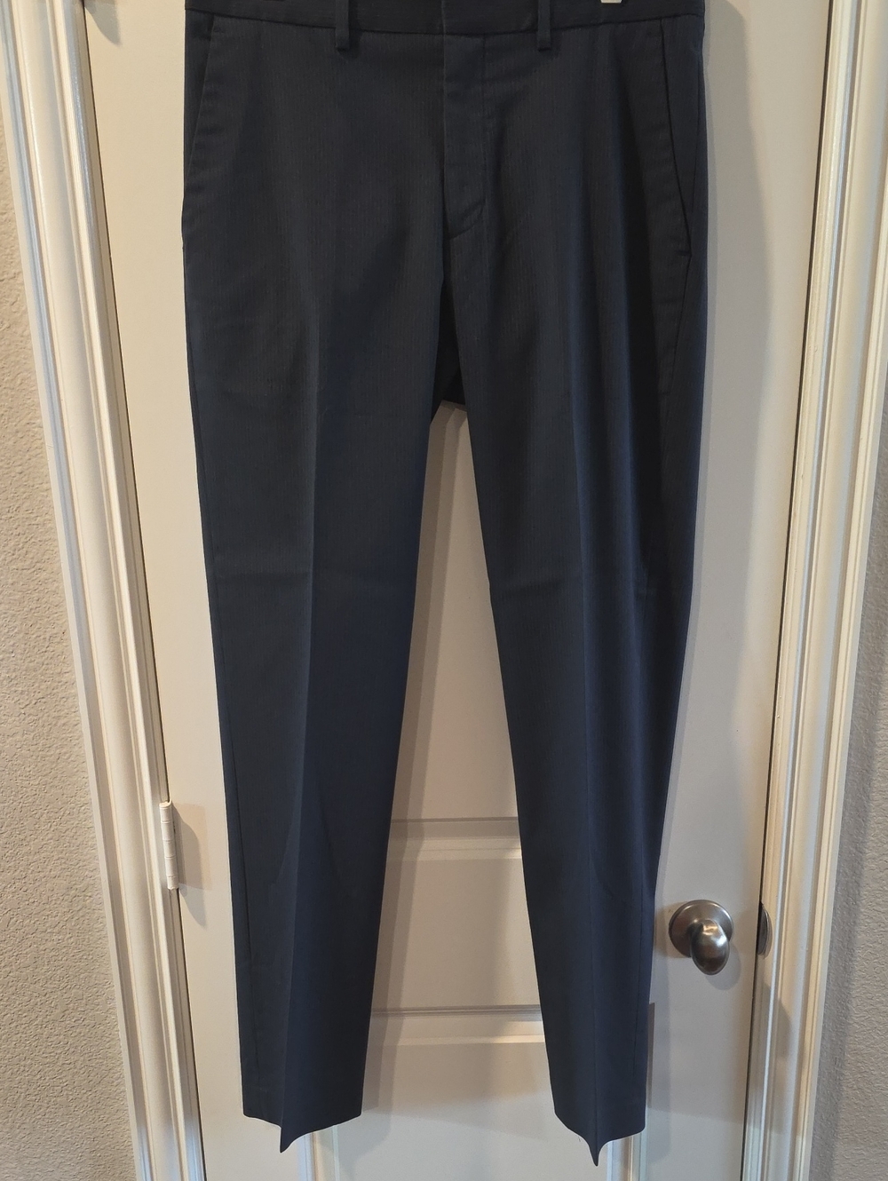 Express Men's Black Pinstriped Dress Pants Black - Producer Line